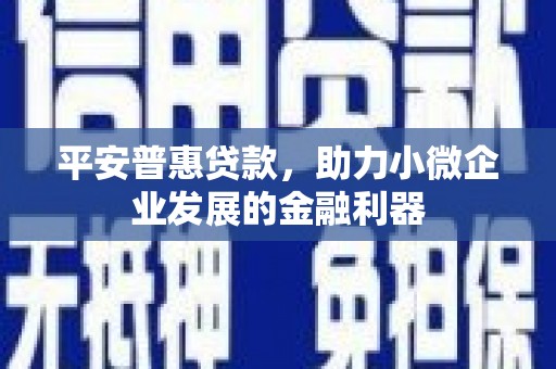 三原平安普惠贷款，助力小微企业发展的金融利器